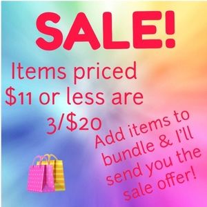 Items $11 or less 3/$20